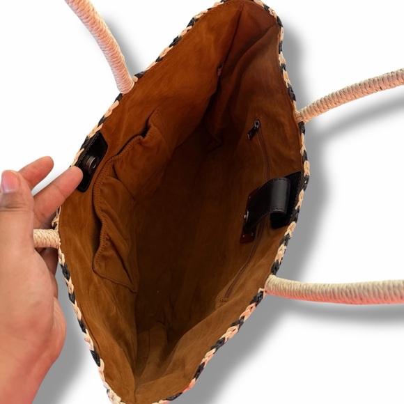 Patricia Nash Black/Natural Luciella Large Top Handle Bag Tote Vacation One Size - Picture 8 of 14